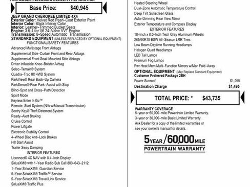 Used 2019 Jeep Grand Cherokee Limited AWD/4WD image 7