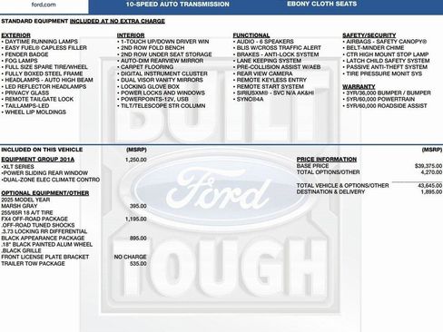 New 2025 Ford Ranger XLT w/ Equipment Group 301A High image 2