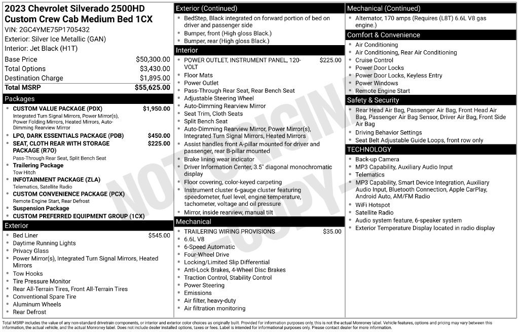 Used 2023 Chevrolet Silverado 2500 Custom w/ Custom Value Package AWD/4WD image 25