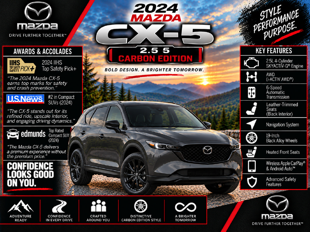 Used 2024 MAZDA CX-5 Carbon Edition AWD/4WD image 3