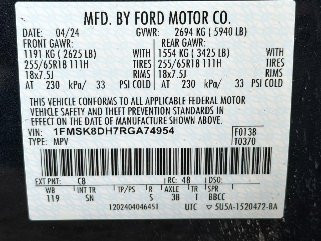 Certified 2024 Ford Explorer XLT w/ Equipment Group 202A AWD/4WD image 35