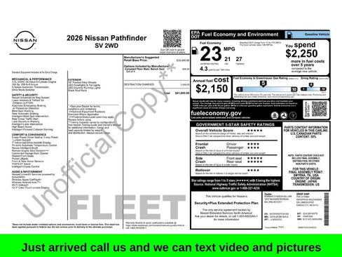 Used 2026 Nissan Pathfinder SV FWD image 1