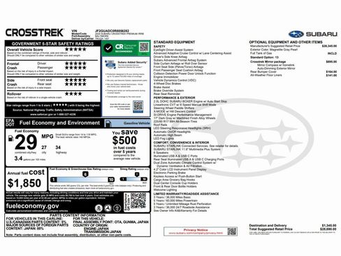 Used 2024 Subaru Crosstrek 2.0i Premium w/ Crosstrek Mirror Package image 2