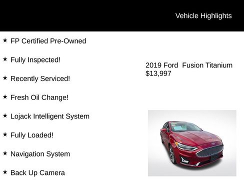 Used 2019 Ford Fusion Titanium image 2