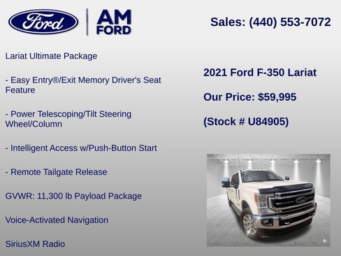 Used 2021 Ford F350 Lariat w/ Lariat Ultimate Package AWD/4WD image 24