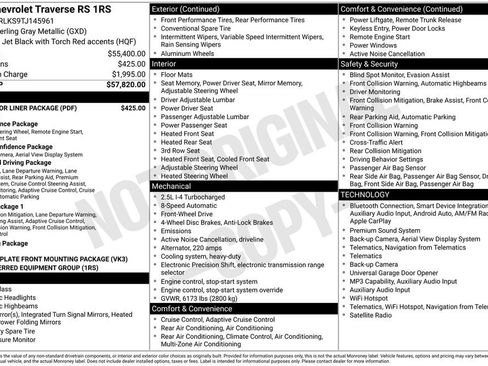 Used 2026 Chevrolet Traverse RS w/ LPO, Floor Liner Package FWD image 34