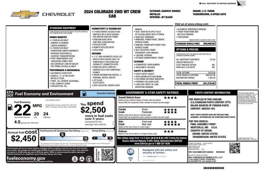 Used 2024 Chevrolet Colorado W/T RWD image 5