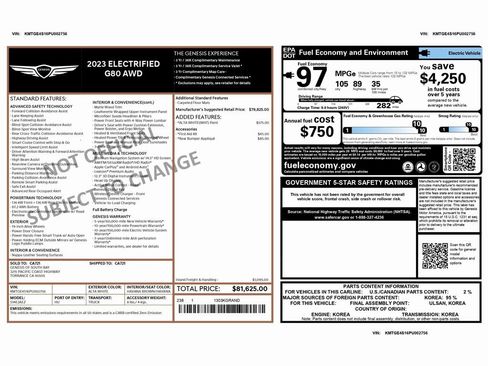 Used 2023 Genesis G80 image 2