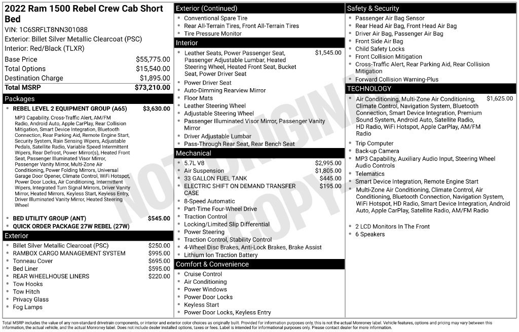 Used 2022 RAM 1500 Rebel w/ Rebel Level 2 Equipment Group AWD/4WD image 4