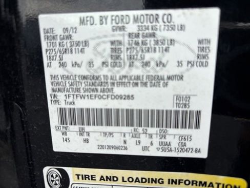 Used 2012 Ford F150 Lariat w/ Lariat Chrome Pkg image 26