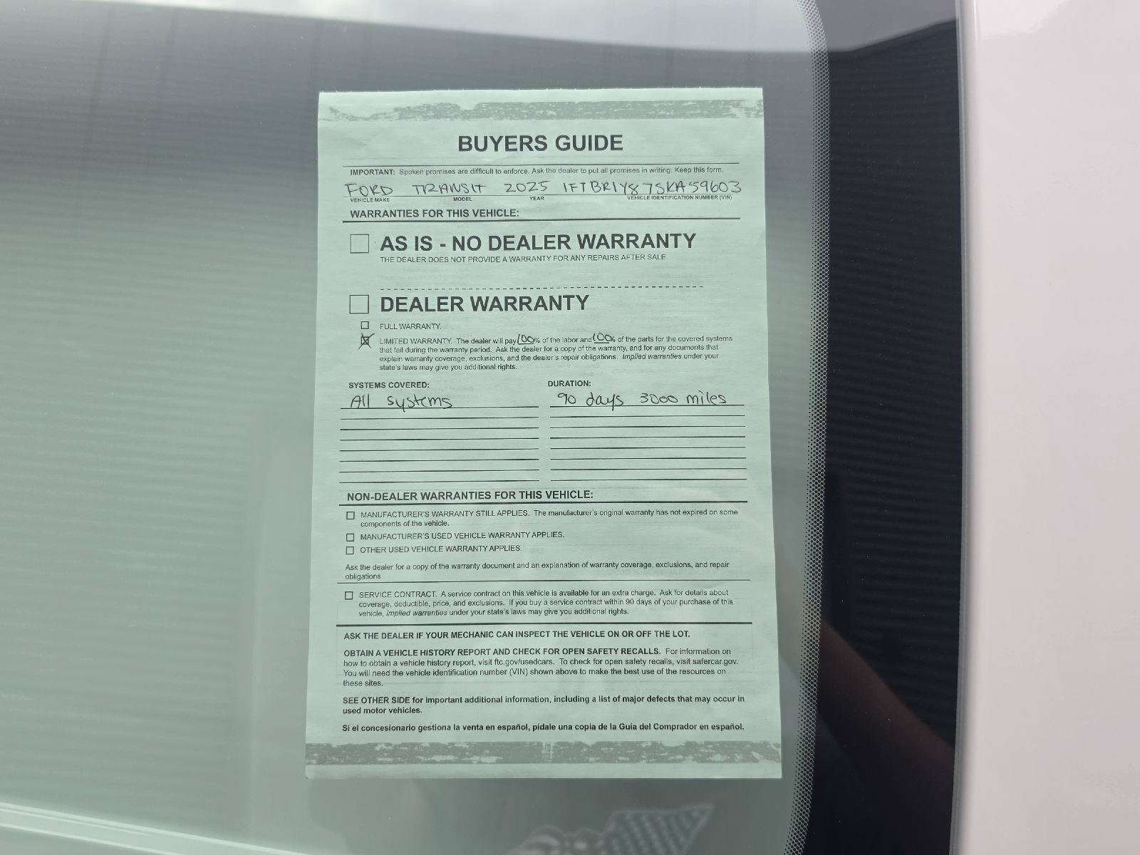 Used 2025 Ford Transit 250 Low Roof w/ Exterior Upgrade Package RWD image 18