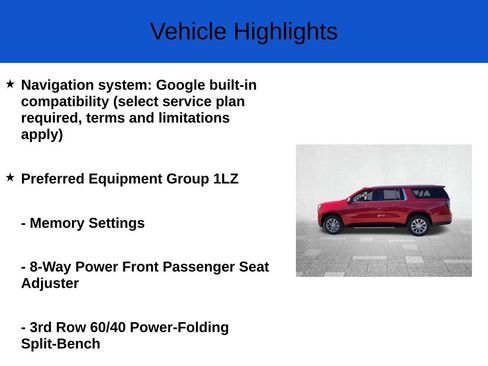 New 2025 Chevrolet Suburban Premier w/ LPO, Illumination Package image 2