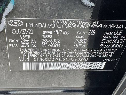 Used 2020 Hyundai Santa Fe SEL w/ Convenience + Premium Package FWD image 45