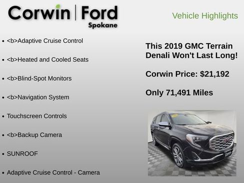 Used 2019 GMC Terrain Denali w/ Advanced Safety Package image 18