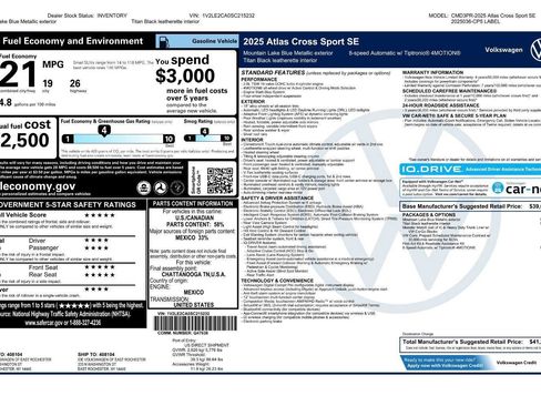Certified 2025 Volkswagen Atlas Cross Sport SE AWD/4WD image 44