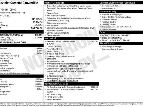 Used 2000 Chevrolet Corvette Convertible w/ Performance Handling Pkg image 34