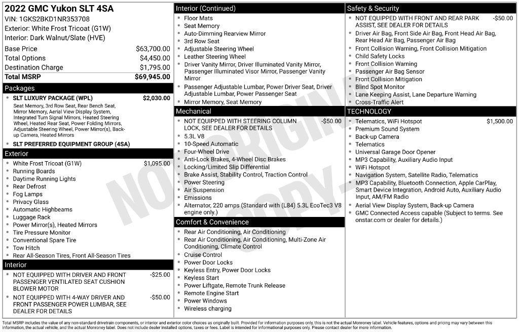 Used 2022 GMC Yukon SLT w/ SLT Luxury Package AWD/4WD image 35