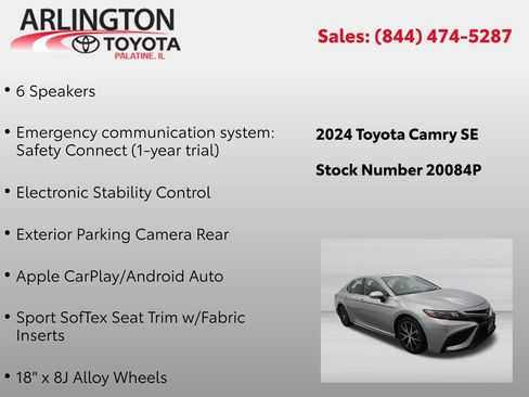 Used 2024 Toyota Camry SE FWD image 4