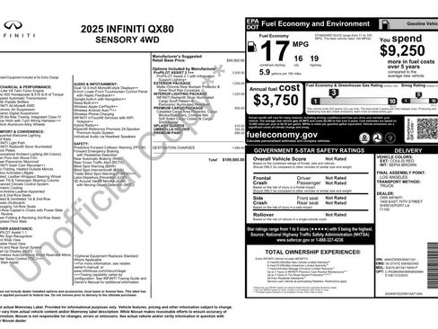 Used 2025 INFINITI QX80 Sensory w/ Exterior Package AWD/4WD image 57