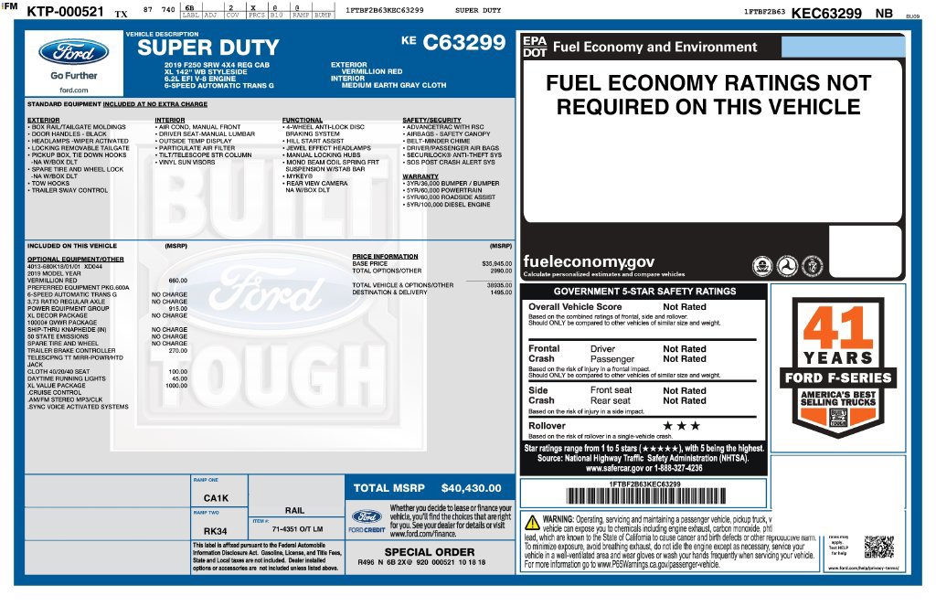 Used 2019 Ford F250 XL w/ XL Value Package AWD/4WD image 2
