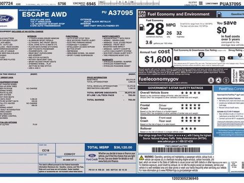 Certified 2023 Ford Escape ST-Line w/ Tech Pack #1 AWD/4WD image 39