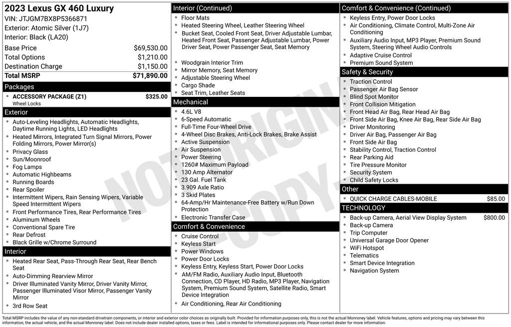 Used 2023 Lexus GX 460 Luxury w/ Accessory Package AWD/4WD image 42