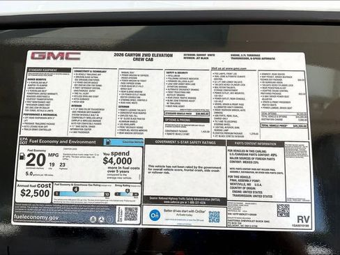 New 2026 GMC Canyon Elevation w/ Convenience Package RWD image 15