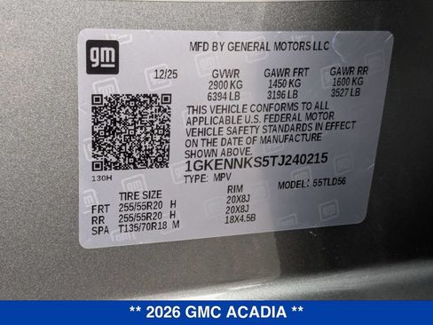 New 2026 GMC Acadia Elevation w/ Elevation Premium Package AWD/4WD image 44