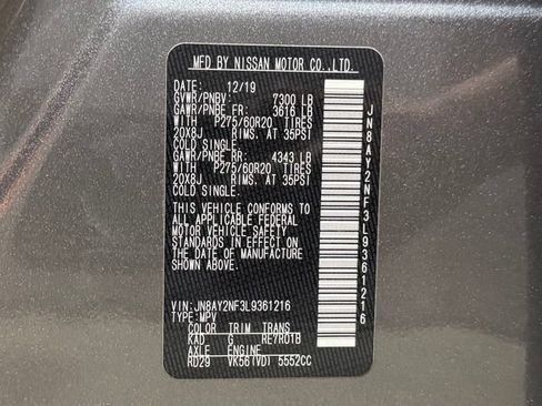 Used 2020 Nissan Armada Platinum w/ Captain's Chairs Package RWD image 41