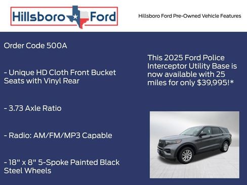 Used 2025 Ford Explorer 4WD Police Interceptor w/ Police Upgrade Package image 3
