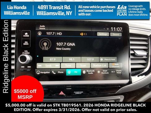 New 2026 Honda Ridgeline Black Edition image 19