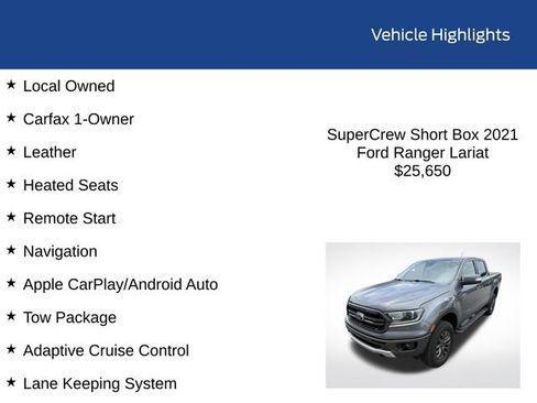 Used 2021 Ford Ranger Lariat w/ Equipment Group 501A High AWD/4WD image 2