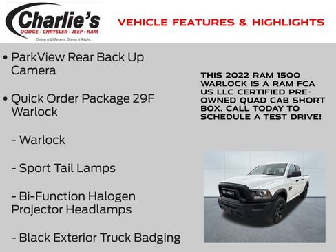 Certified 2022 RAM 1500 Classic Warlock w/ Electronics Group image 7