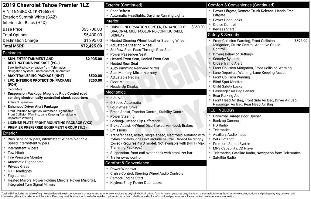 Used 2019 Chevrolet Tahoe Premier AWD/4WD image 2
