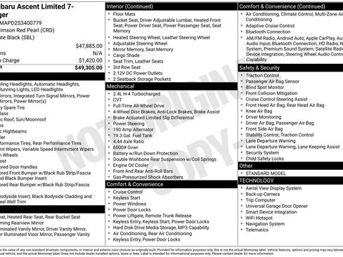 Certified 2025 Subaru Ascent Limited AWD/4WD image 35