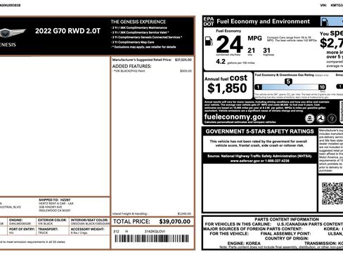 Used 2022 Genesis G70 2.0T image 5