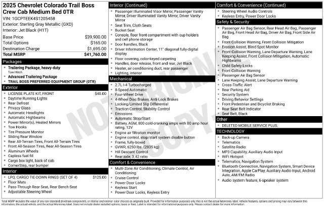 Used 2025 Chevrolet Colorado Trail Boss AWD/4WD image 4