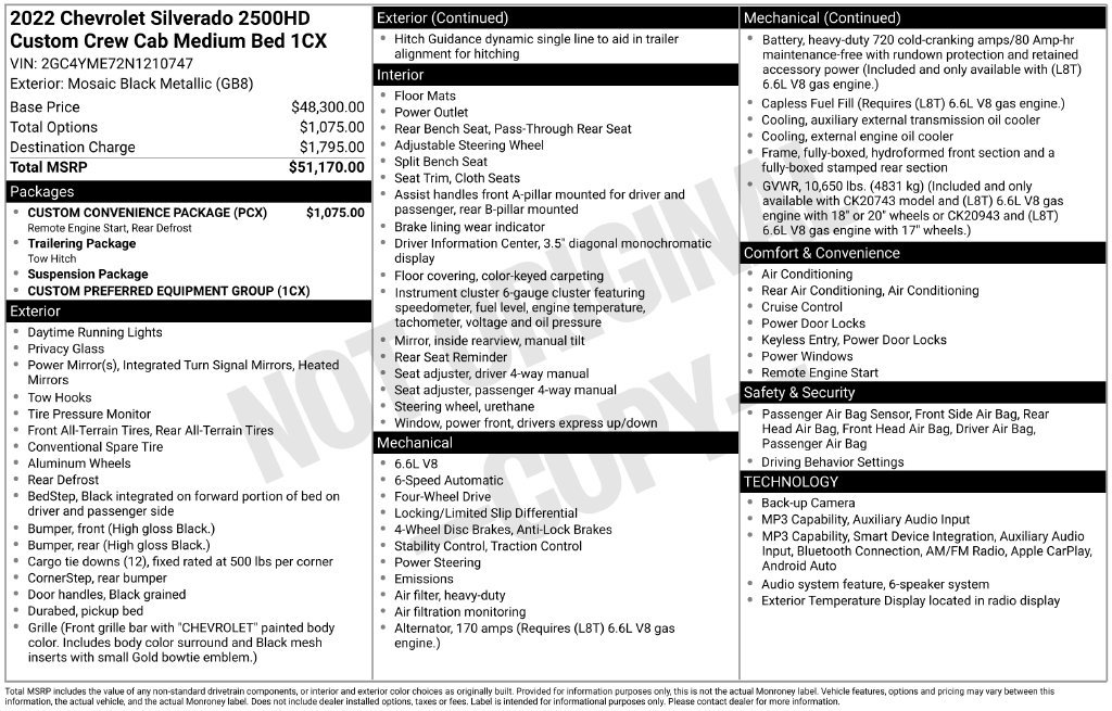 Used 2022 Chevrolet Silverado 2500 Custom w/ Custom Convenience Package AWD/4WD image 6