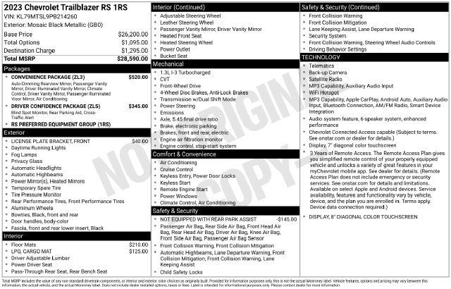 Used 2023 Chevrolet TrailBlazer RS w/ Convenience Package FWD image 12