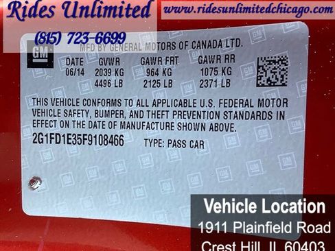 Used 2015 Chevrolet Camaro LT w/ Rear Vision Package image 23