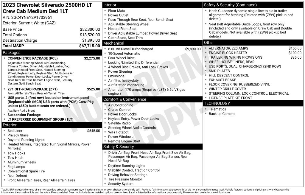 Used 2023 Chevrolet Silverado 2500 LT w/ Convenience Package AWD/4WD image 3