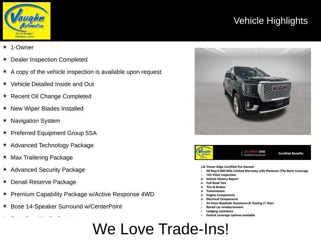 Used 2023 GMC Yukon XL Denali w/ Denali Reserve Package AWD/4WD image 3