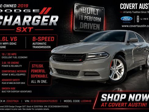 Used 2019 Dodge Charger SXT w/ Leather Interior Group RWD image 1