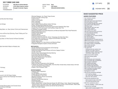 Used 2017 BMW 540i w/ Premium Package image 7