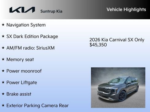 New 2026 Kia Carnival SX w/ SX Dark Edition Package image 7