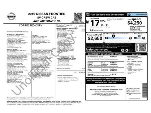 Used 2016 Nissan Frontier SV w/ SV Value Truck Package AWD/4WD image 4