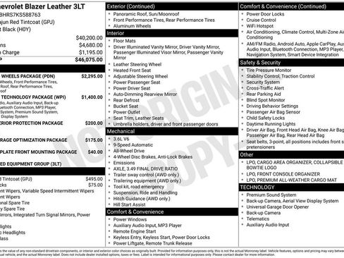 Used 2019 Chevrolet Blazer LT w/ Sun and Wheels Package image 44