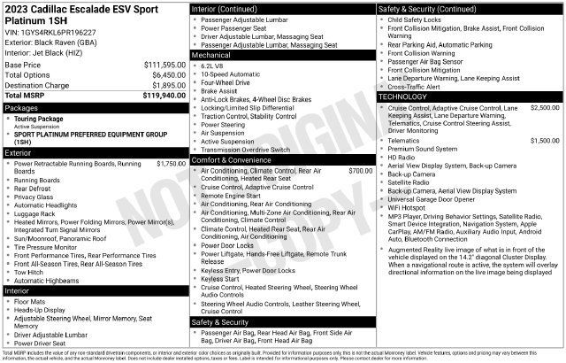 Certified 2023 Cadillac Escalade ESV Sport Platinum AWD/4WD image 8