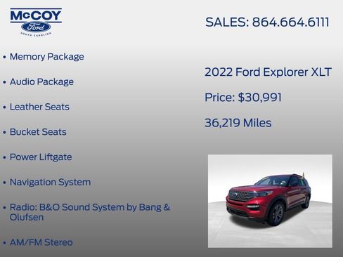 Used 2022 Ford Explorer XLT w/ Equipment Group 202A AWD/4WD image 23