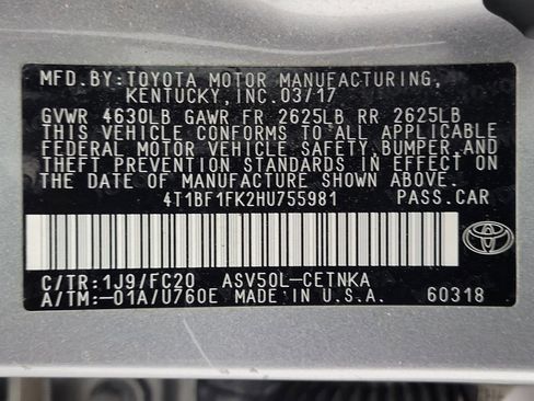 Used 2017 Toyota Camry LE FWD image 33